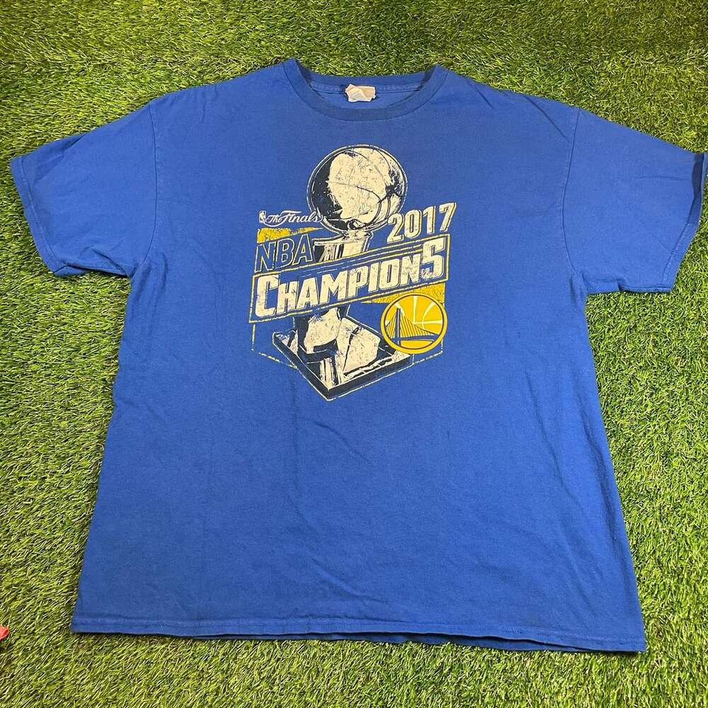 Golden State Warriors 2017 NBA Finals Champions Blue T-Shirt Men's Size XL